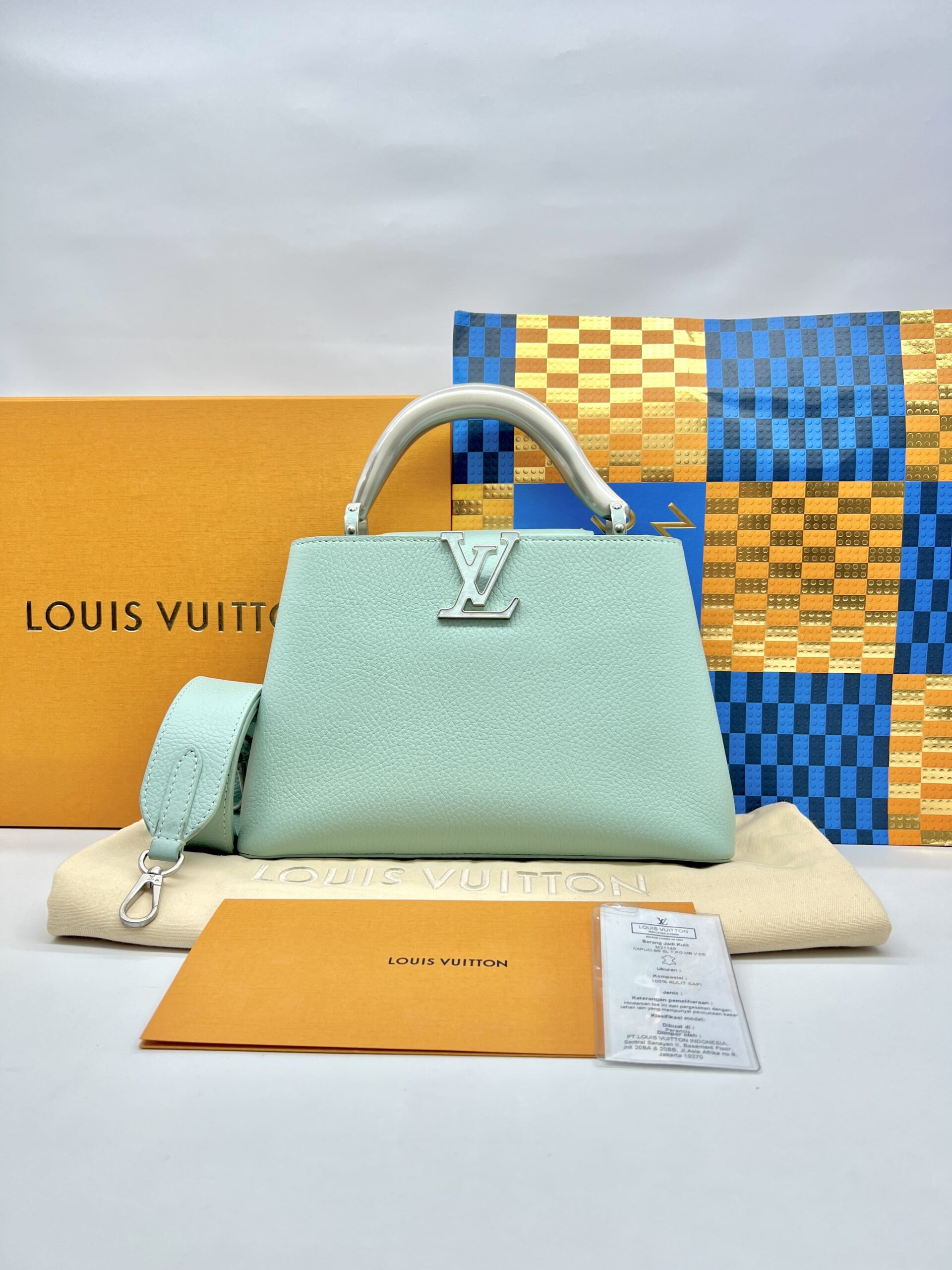 Capucine BB Brushed Metal Handle Ceramic Light Green