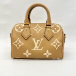 Speedy Bandou 20 Giant Monogram Empreinte Caramel