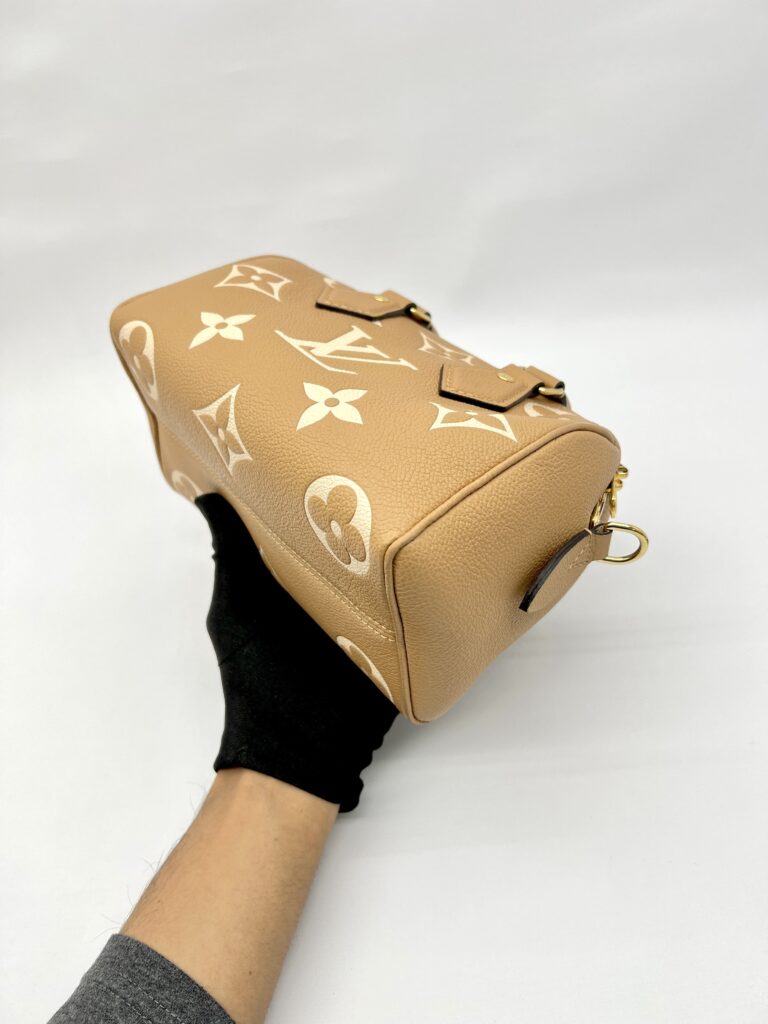 Speedy Bandou 20 Giant Monogram Empreinte Caramel