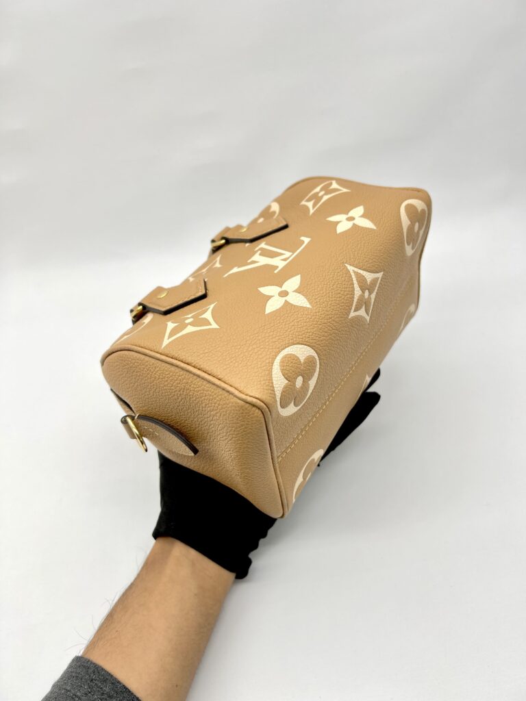 Speedy Bandou 20 Giant Monogram Empreinte Caramel