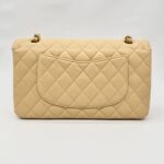 Medium Classic D Flap Caviar Beige GHW