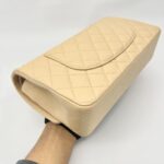 Medium Classic D Flap Caviar Beige GHW