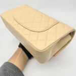 Medium Classic D Flap Caviar Beige GHW