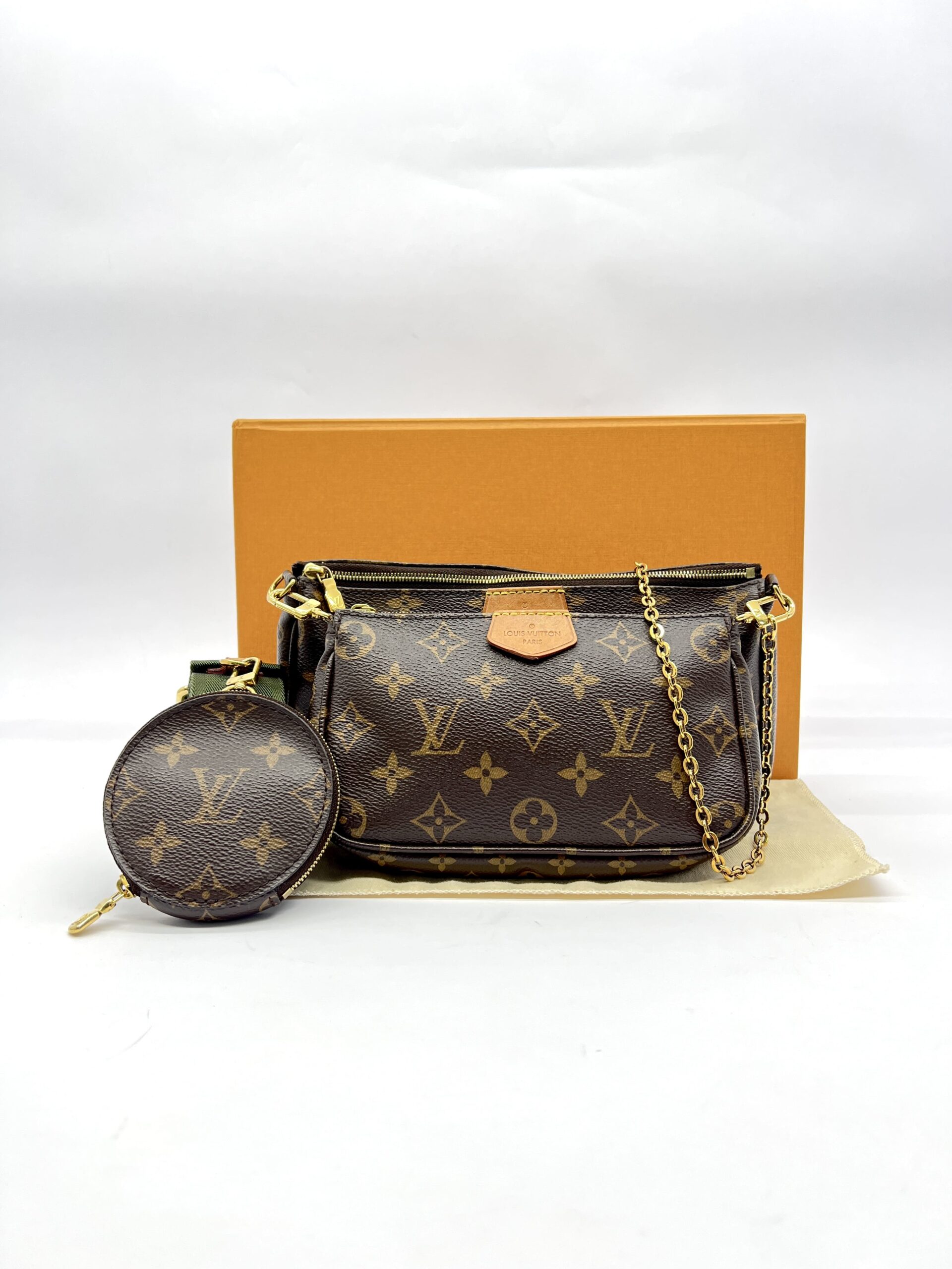 Multi Pochette Monogram Strap Khaki GHW