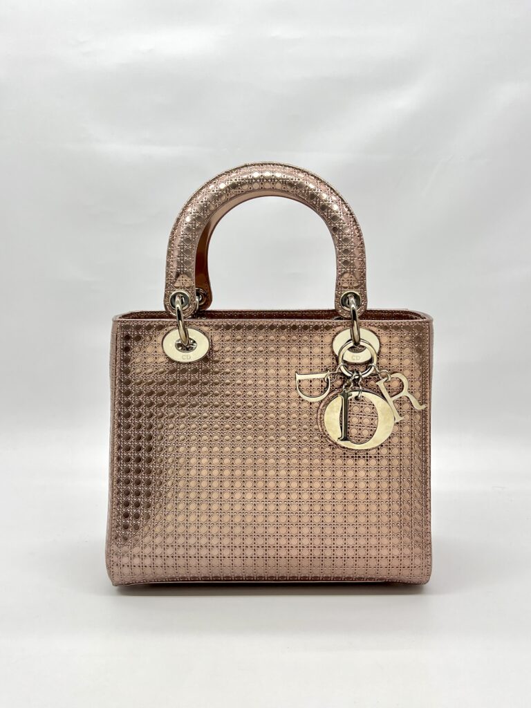 Lady Dior Medium Patent Cannage Rose Gold LGHW