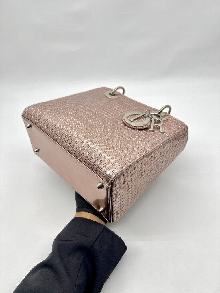 Lady Dior Medium Patent Cannage Rose Gold LGHW