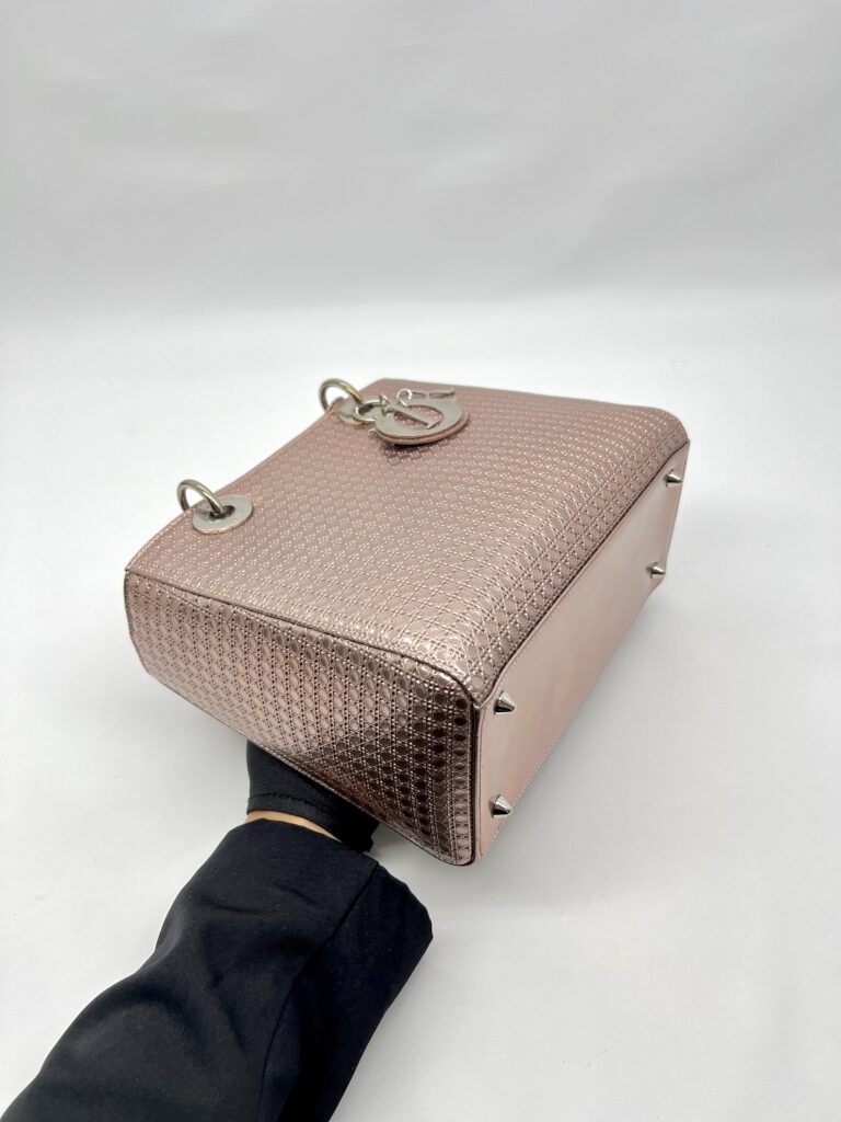 Lady Dior Medium Patent Cannage Rose Gold LGHW