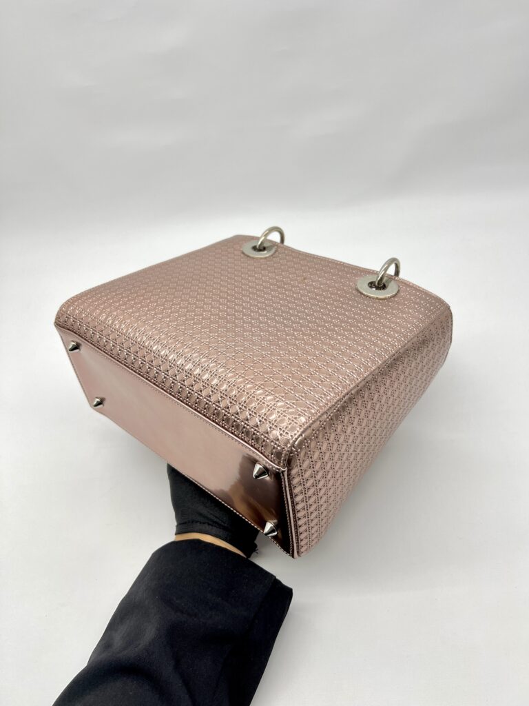 Lady Dior Medium Patent Cannage Rose Gold LGHW