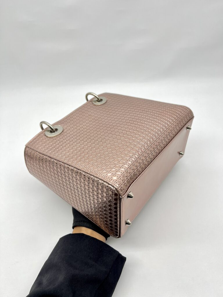 Lady Dior Medium Patent Cannage Rose Gold LGHW