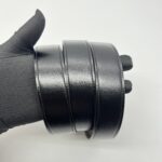 Reversible H Striee Gold Buckle Noir Chocolat