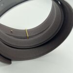 Reversible H Striee Gold Buckle Noir Chocolat