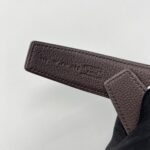 Reversible H Striee Gold Buckle Noir Chocolat