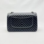 Jumbo Classic D Flap Black Chevron Caviar SHW