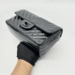 Mini Rectangle Crinkled Patent All Black