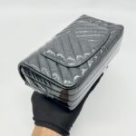 Mini Rectangle Crinkled Patent All Black
