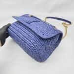 Niki Medium Raffia Blue GHW