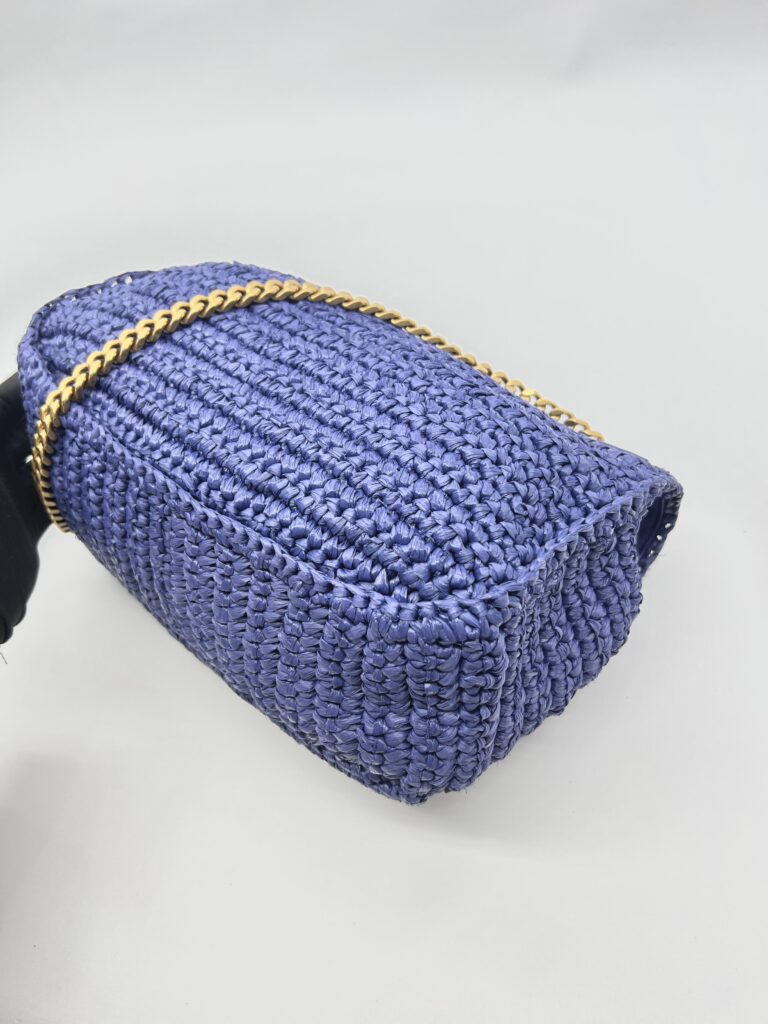 Niki Medium Raffia Blue GHW