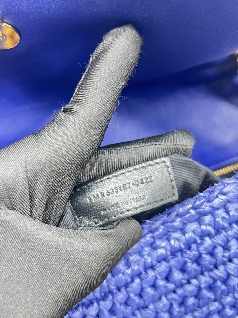 Niki Medium Raffia Blue GHW