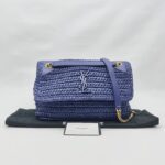 Niki Medium Raffia Blue GHW