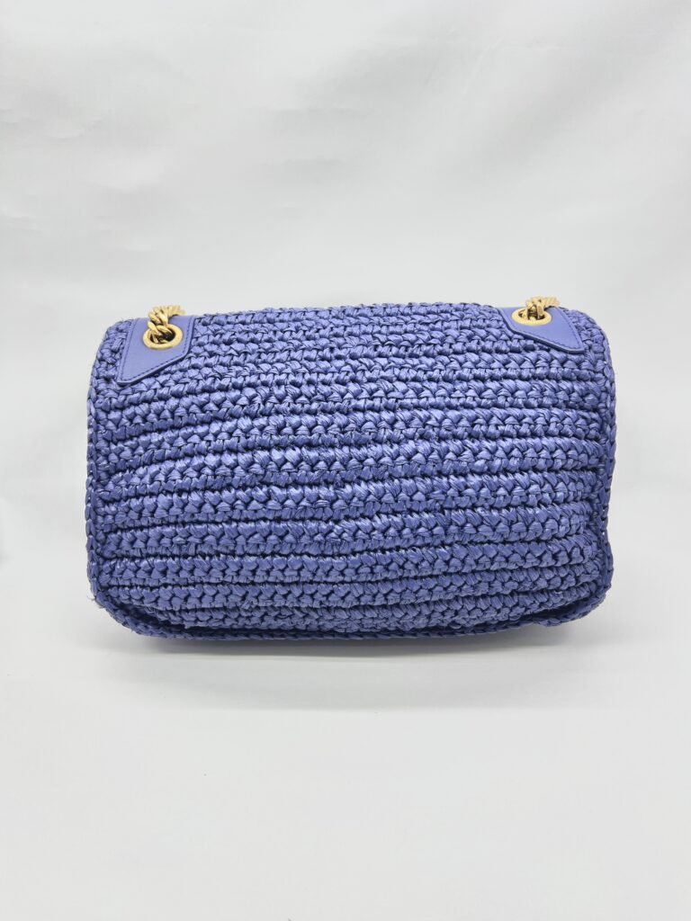 Niki Medium Raffia Blue GHW