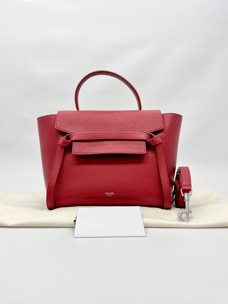 Micro Belt Bag Grained Red SHW