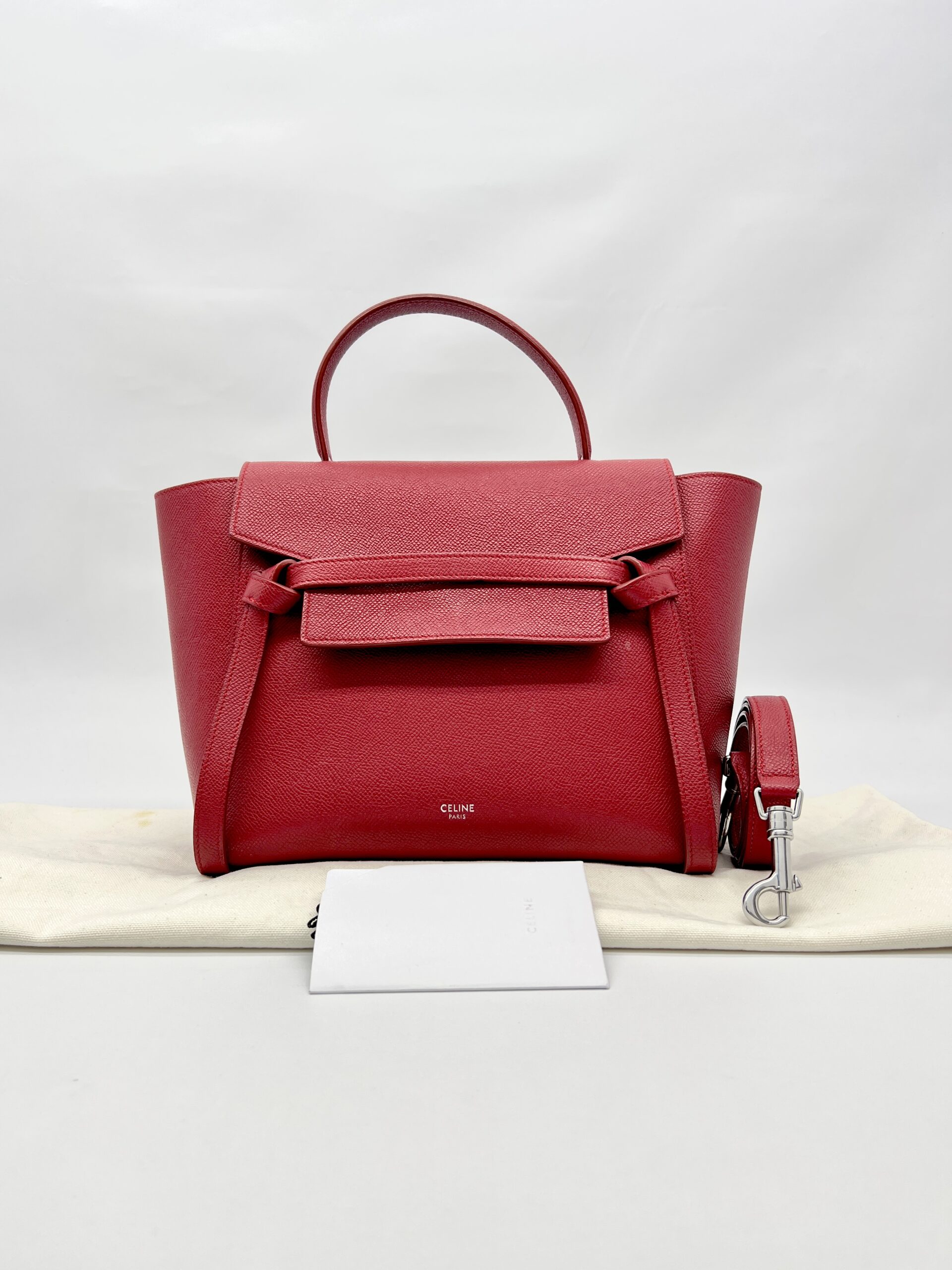 Micro Belt Bag Grained Red SHW