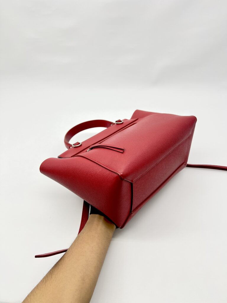 Micro Belt Bag Grained Red SHW
