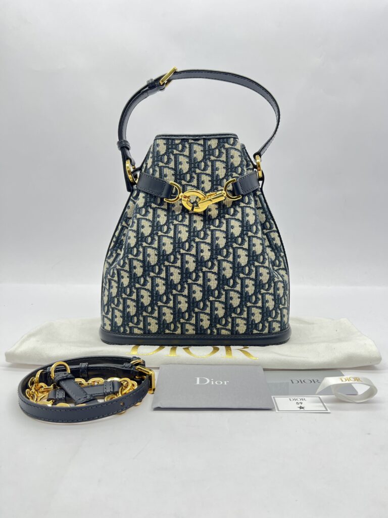 C'est Bag Canvas Blue Oblique GHW