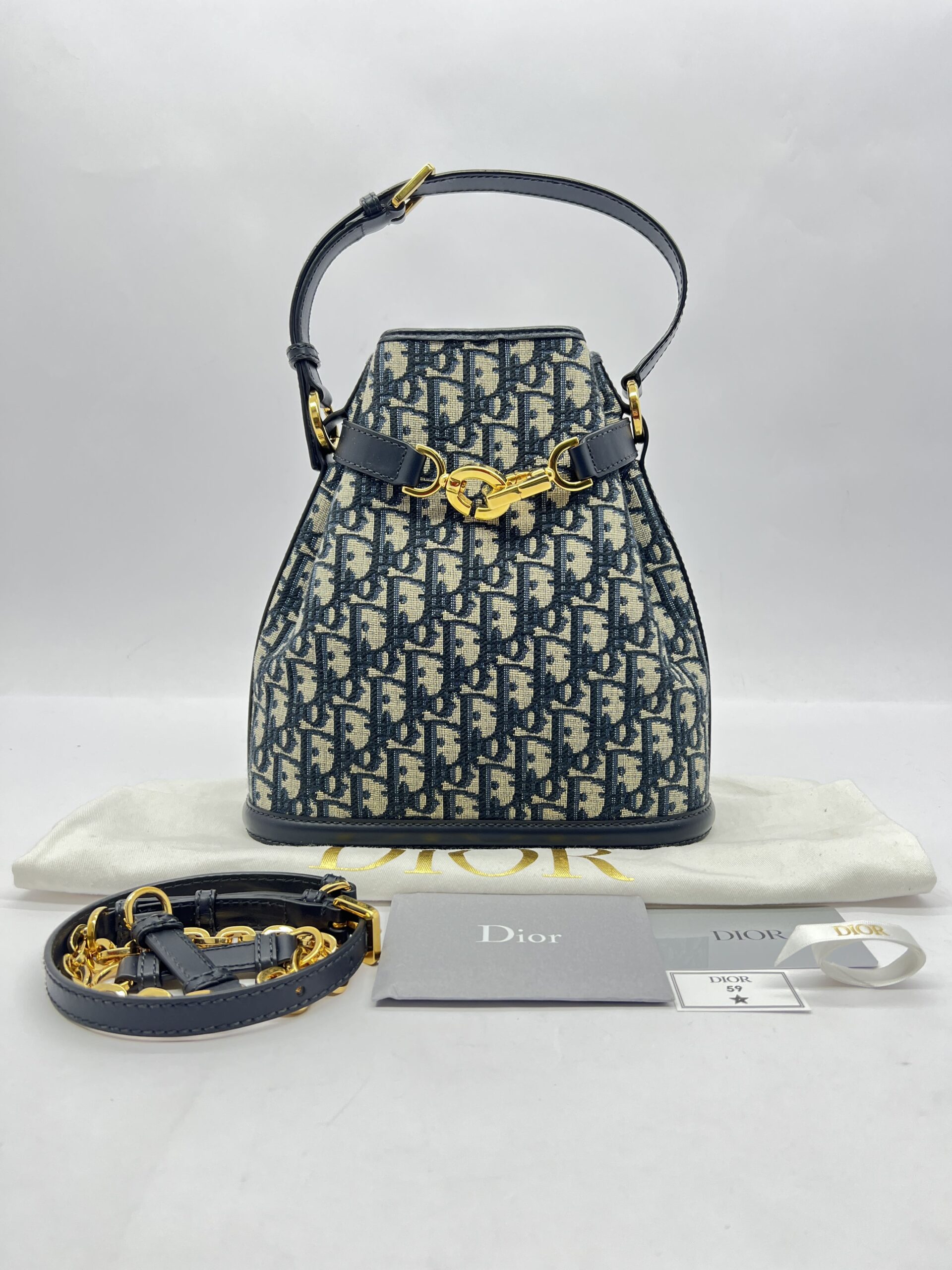 C’est Bag Canvas Blue Oblique GHW