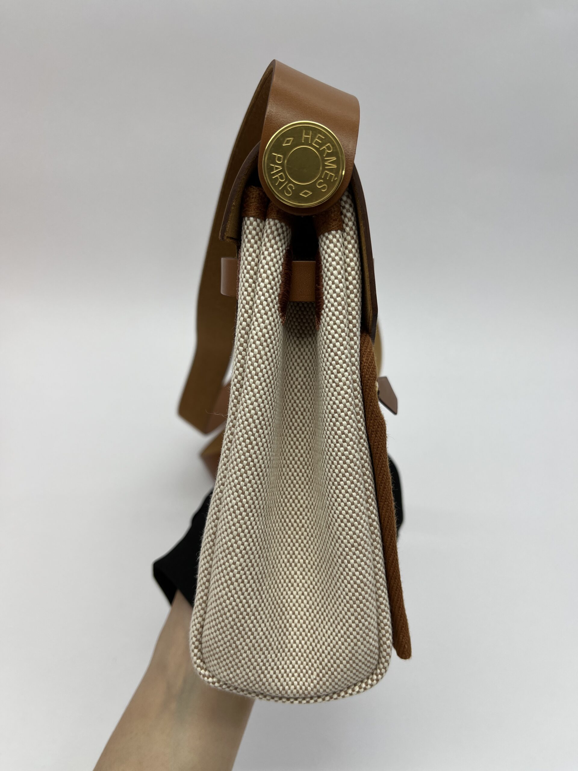 Mini Herbag 20 Ecru Beige Fauve GHW