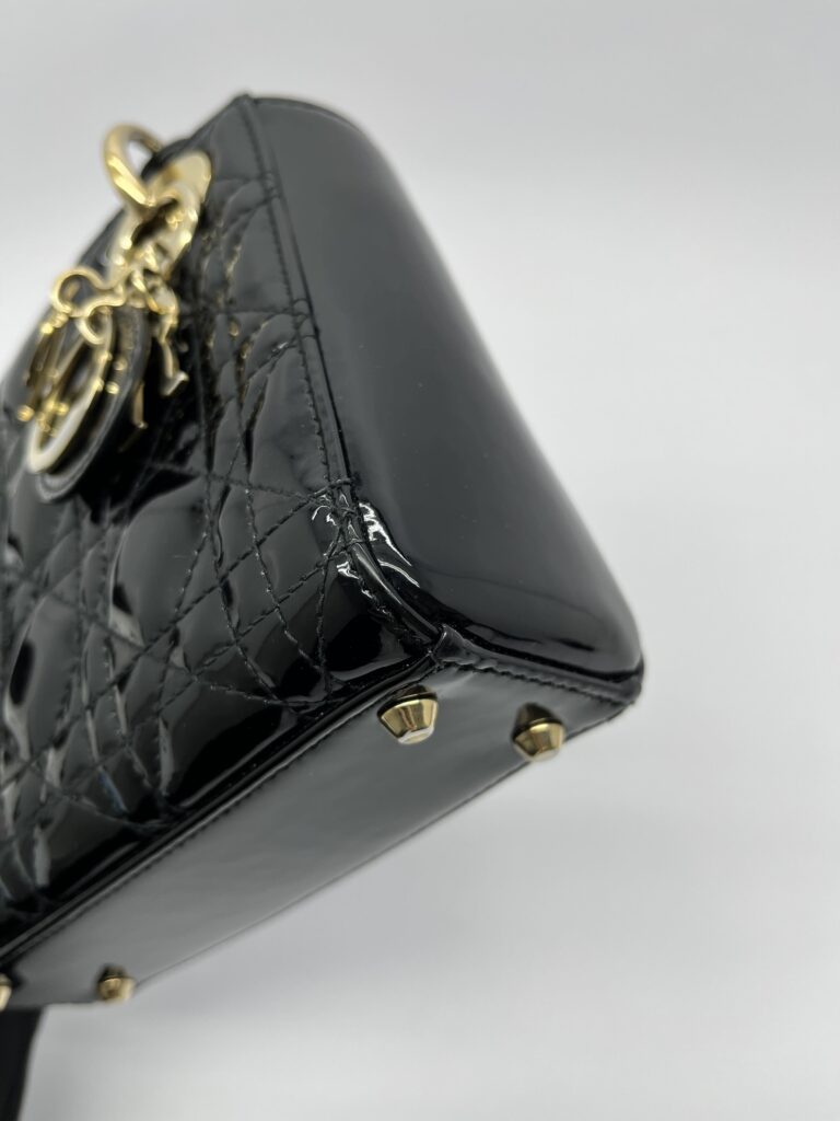 Lady Dior Mini Vernis Black GHW