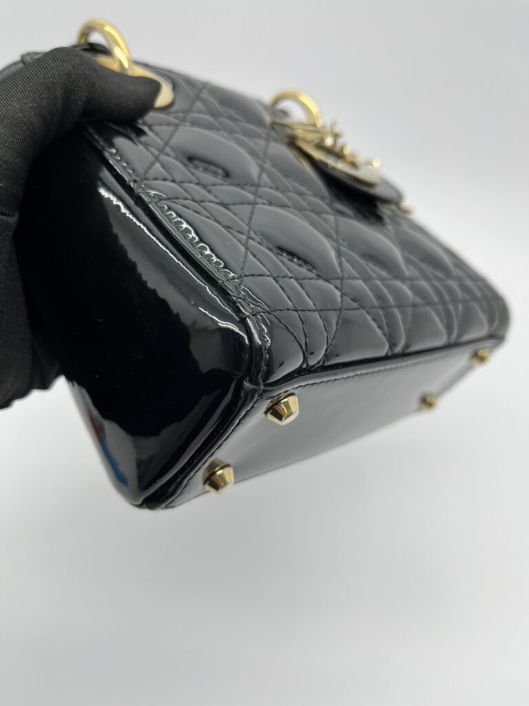 Lady Dior Mini Vernis Black GHW