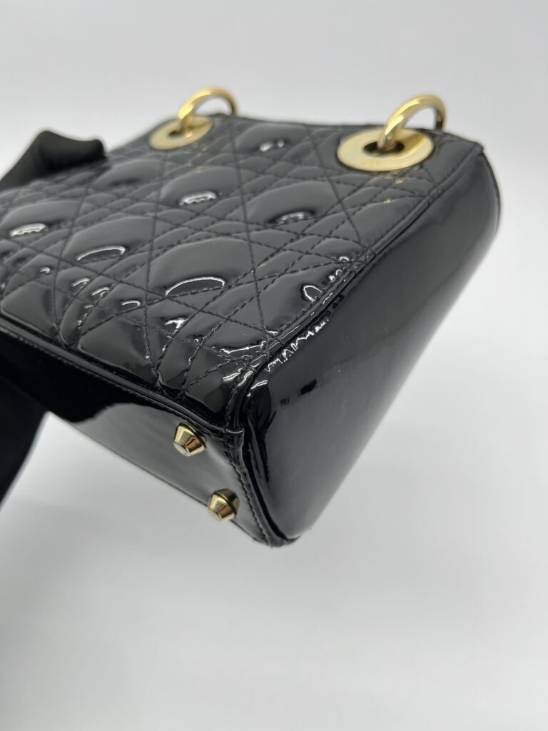 Lady Dior Mini Vernis Black GHW