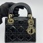 Lady Dior Mini Vernis Black GHW
