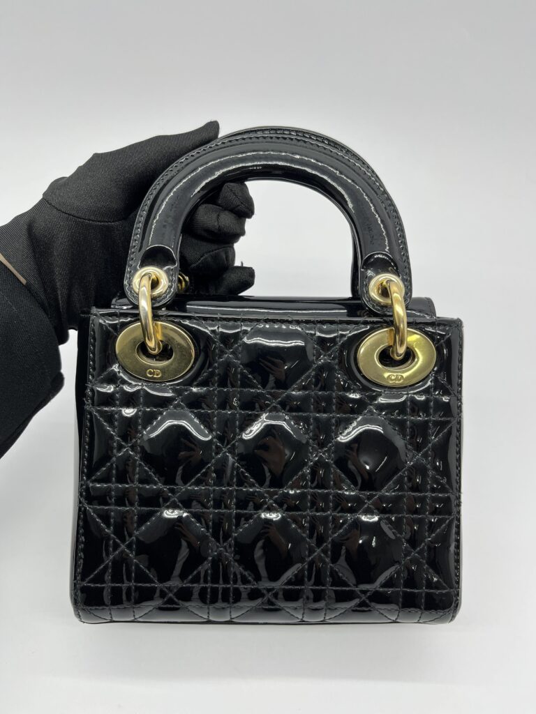 Lady Dior Mini Vernis Black GHW