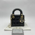 Lady Dior Mini Vernis Black GHW