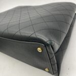 Stitched Large Shopping Tote Black Caviar