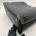 Stitched Large Shopping Tote Black Caviar