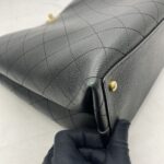 Stitched Large Shopping Tote Black Caviar