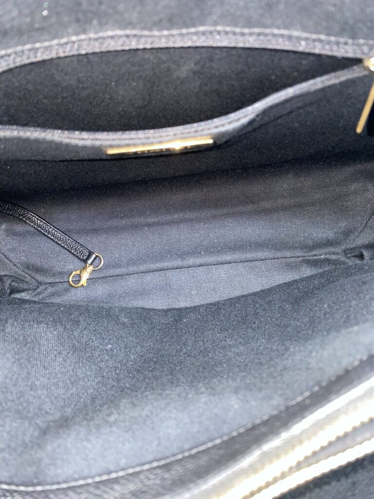 Stitched Large Shopping Tote Black Caviar