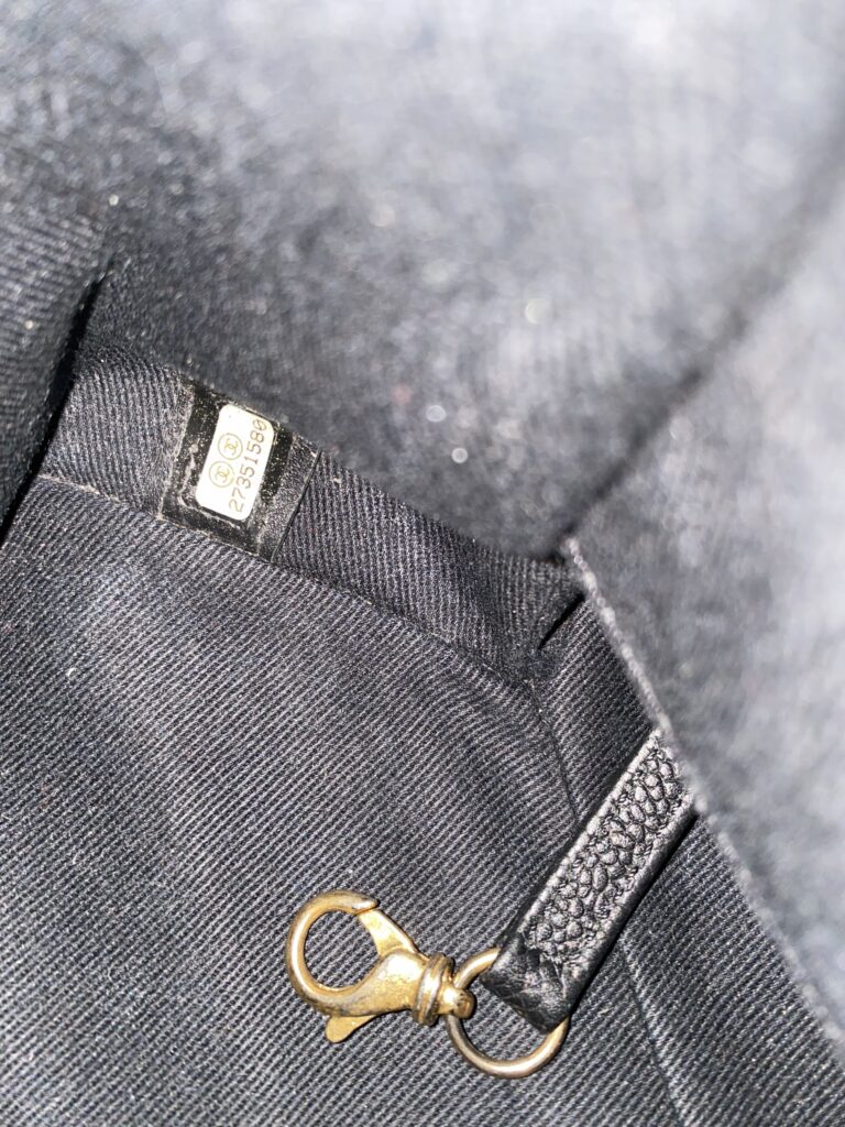 Stitched Large Shopping Tote Black Caviar