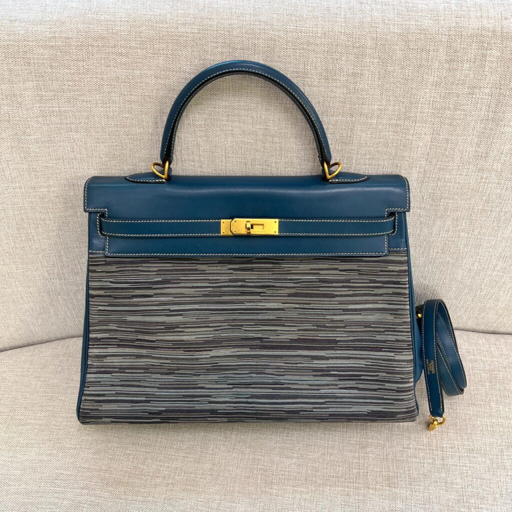 Kelly 35 Box Vibrato Bleu Thalassa GHW