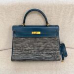 Kelly 35 Box Vibrato Bleu Thalassa GHW