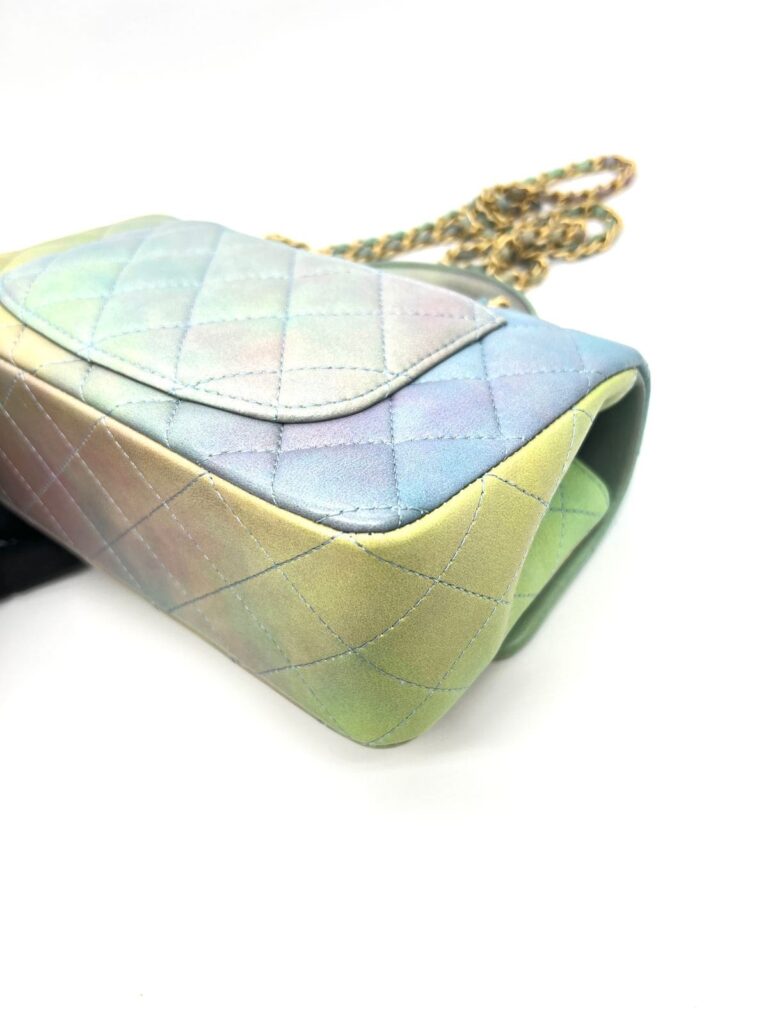 Mini Rectangle Top Handle Ombre Green Lambskin GHW 2022