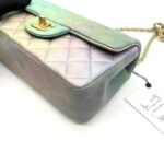 Mini Rectangle Top Handle Ombre Green Lambskin GHW 2022