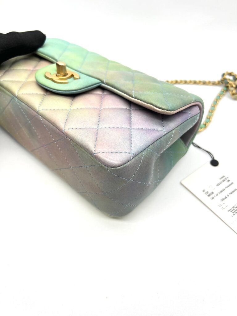 Mini Rectangle Top Handle Ombre Green Lambskin GHW 2022