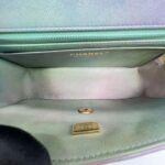 Mini Rectangle Top Handle Ombre Green Lambskin GHW 2022