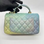 Mini Rectangle Top Handle Ombre Green Lambskin GHW 2022