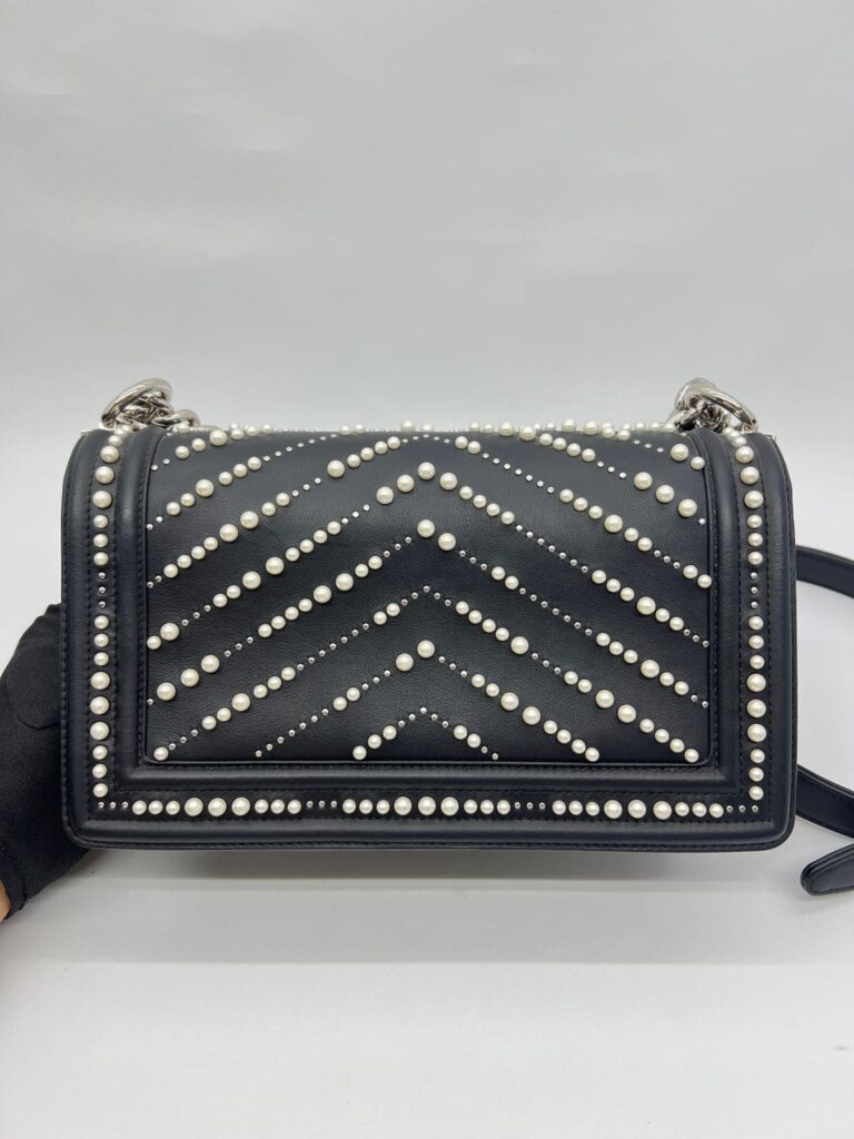 Boy 25 Lambskin Pearl Black SHW