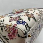 Lady Dior Medium Rosa Mutabilis Embroidered White Multicolor LGHW